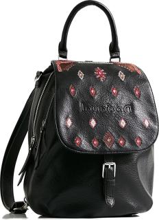 Damenrucksack bestickt schwarz Desigual Regasita Negro Ankara