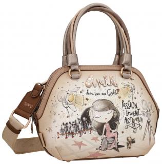 Henkeltasche Anekke Hollywood Druck Beige Bunt  Metallic