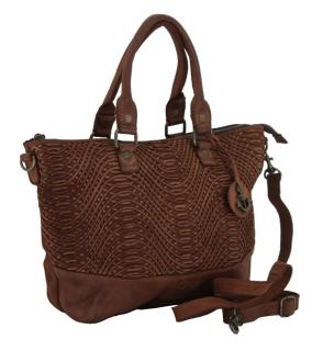 Lew Lines Asuni Harbour2nd Cognac braun Wellenmuster Damenhenkeltasche