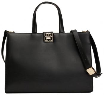 klassische Tommy Hilfiger Handtasche schwarz Reset Satchel