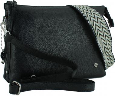 schwarze Damen Ledertasche Caleidos Wechselriemen