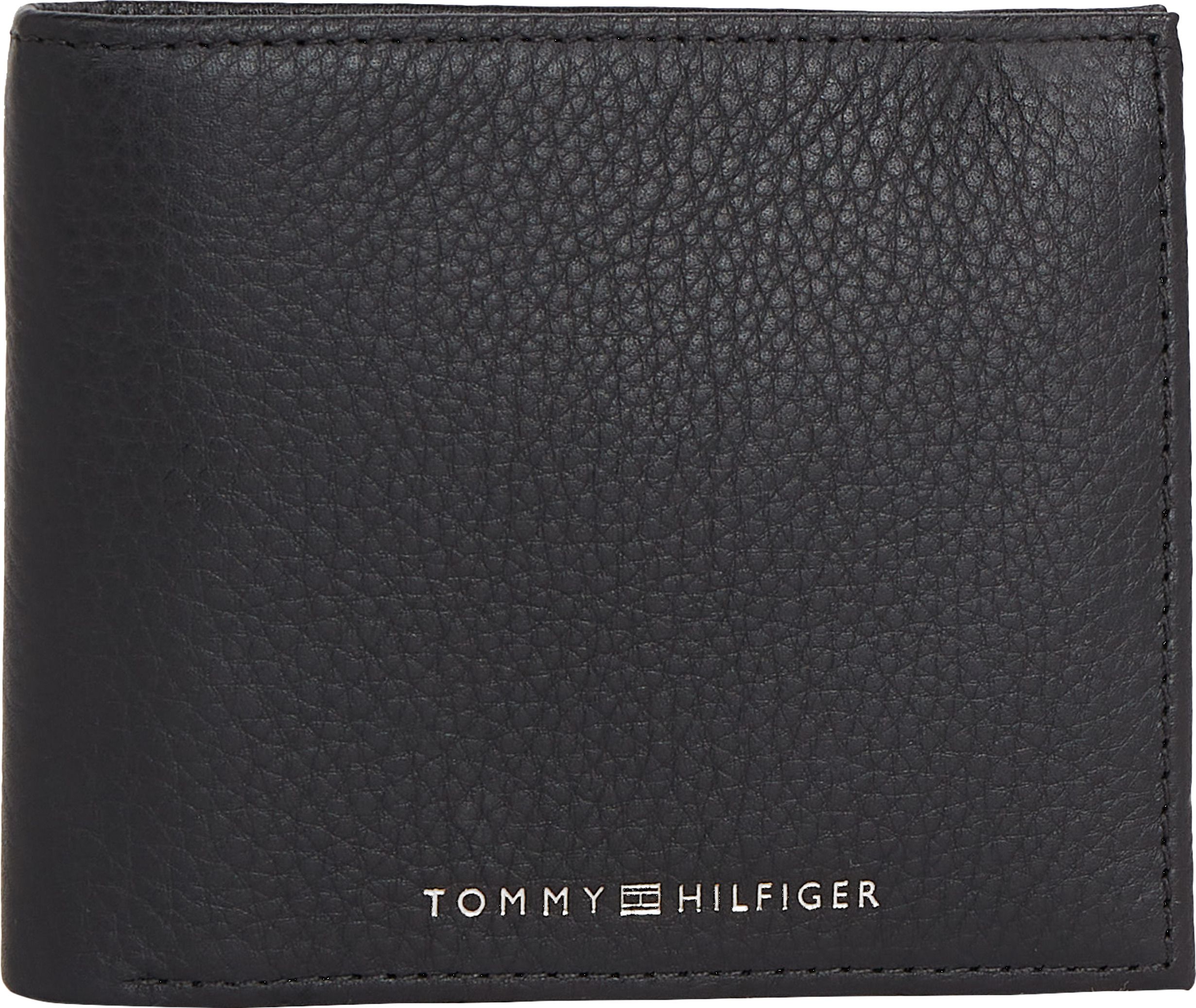 Brieftasche Premium Leder Tommy Hilfiger Schwarz Bifold RFID