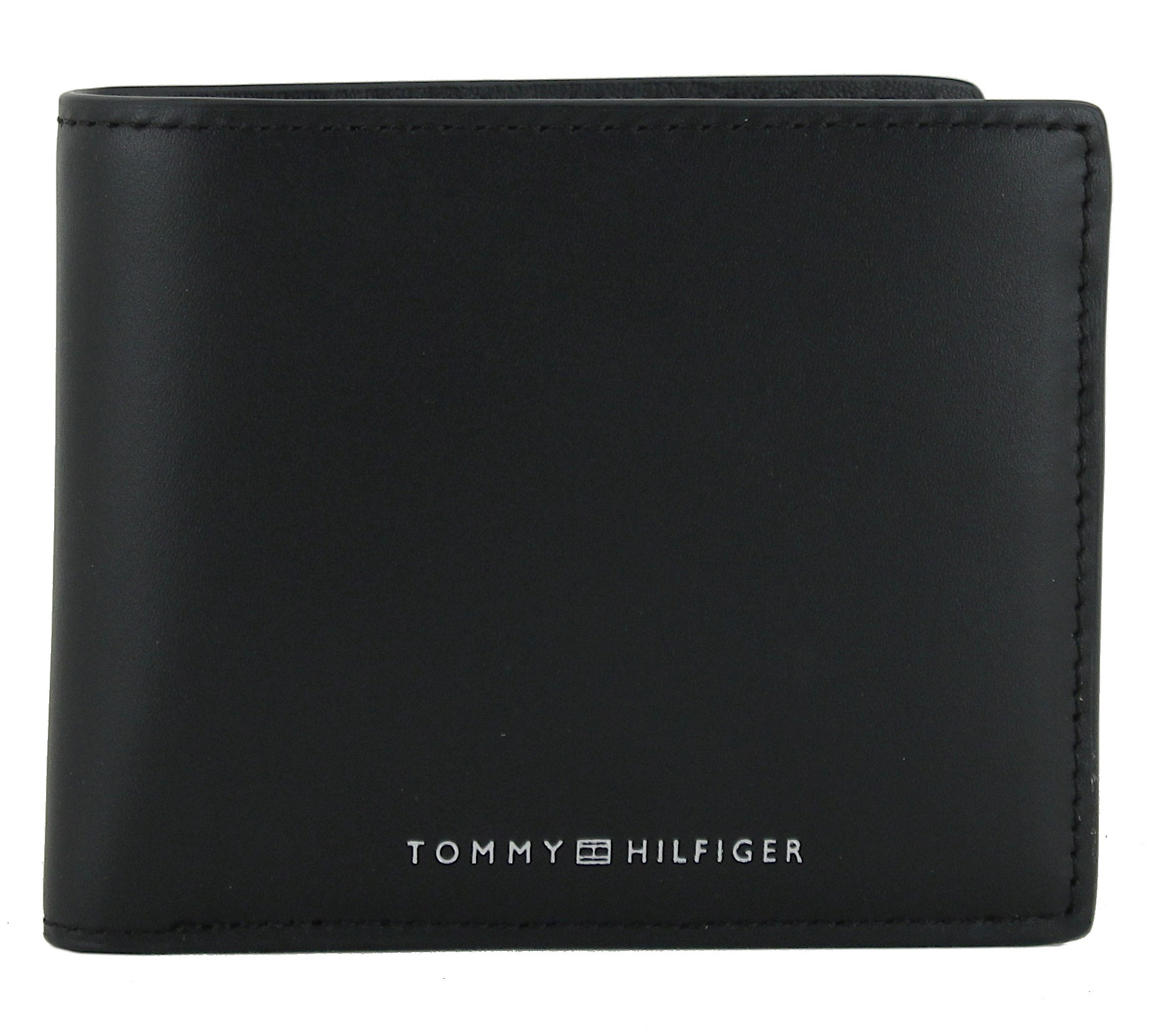 Geldbörse Tommy Hilfiger Coin Leder Leather and Black TH Herren CC Extra SPW