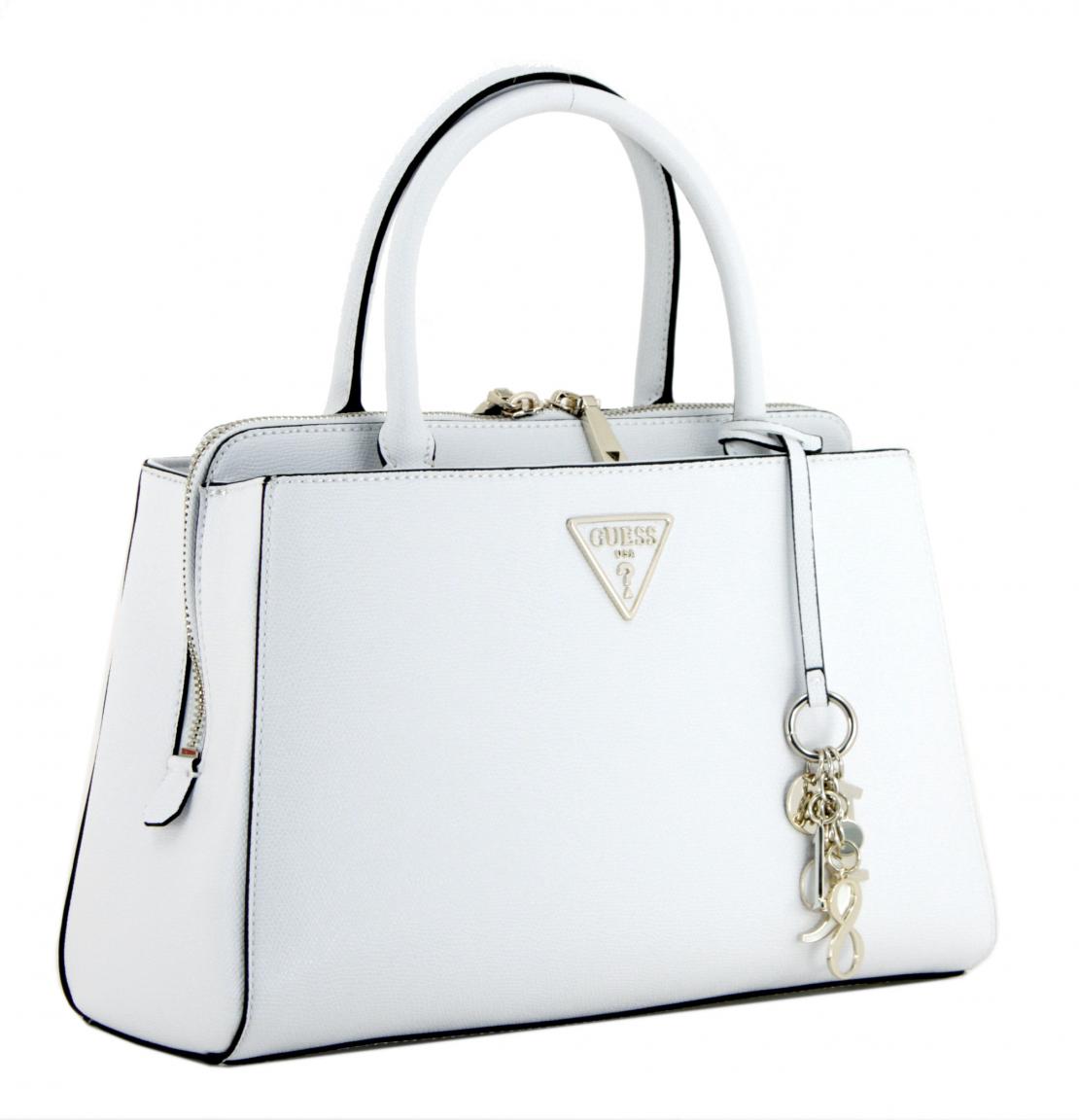 Handtasche Guess Maddy White Girlfriend Satchel weiß Anhänger - Bags & more