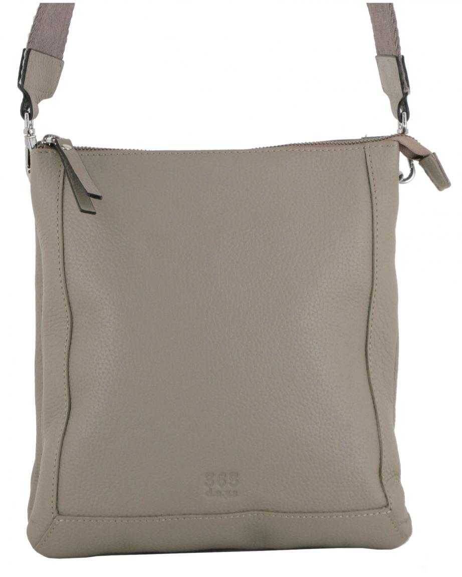 365 d.a.y.s Lund Beige Crossovertasche Leder zweigeteilt