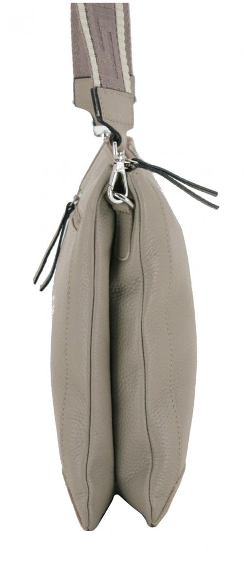 365 d.a.y.s Lund Beige Crossovertasche Leder zweigeteilt