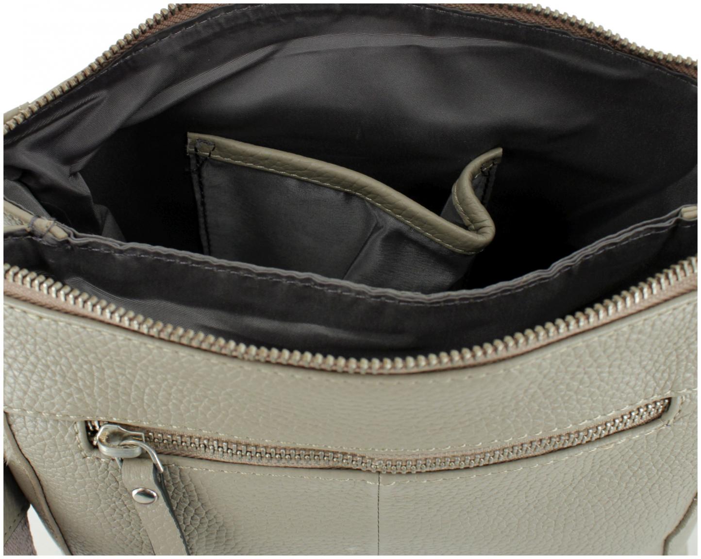 365 d.a.y.s Lund Beige Crossovertasche Leder zweigeteilt