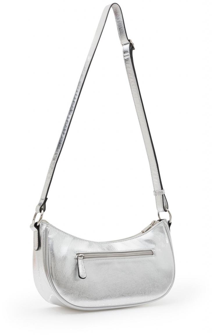 Abendtasche Silber glänzend L.Credi Oliviana metallic