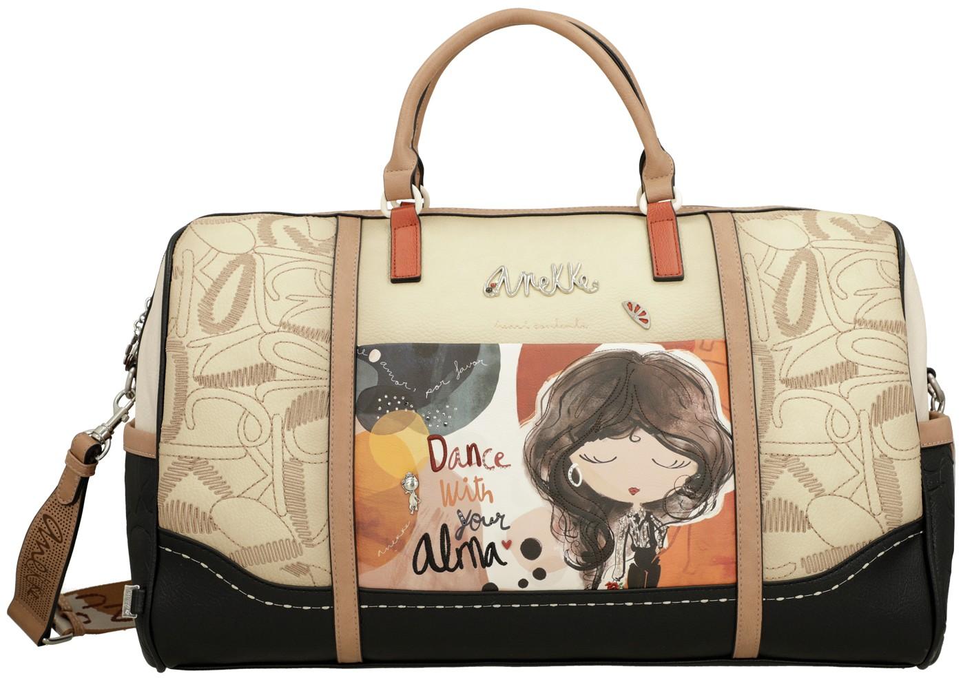 Anekke Alma bestickter Weekender beige bunt Glitzer