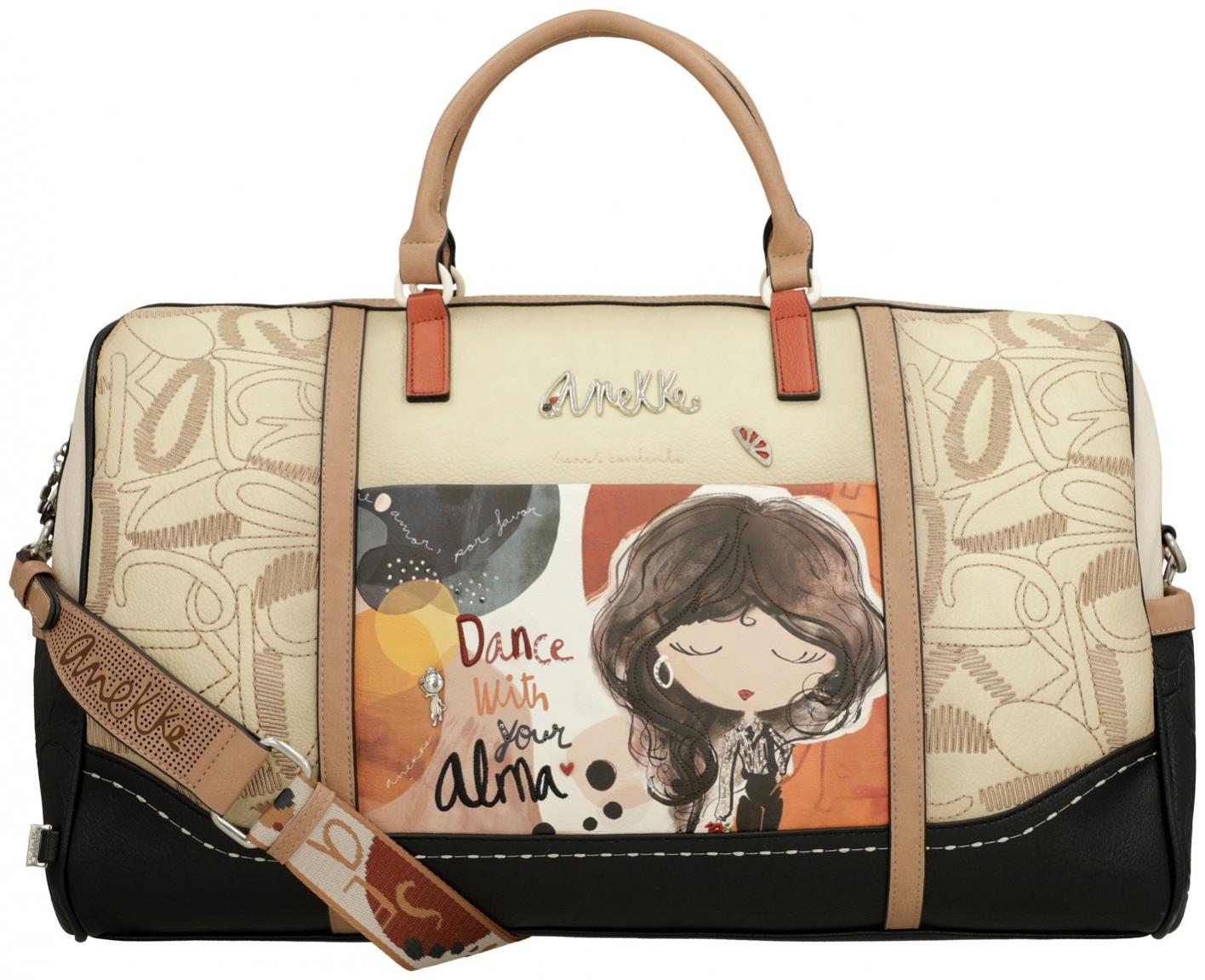 Anekke Alma bestickter Weekender beige bunt Glitzer