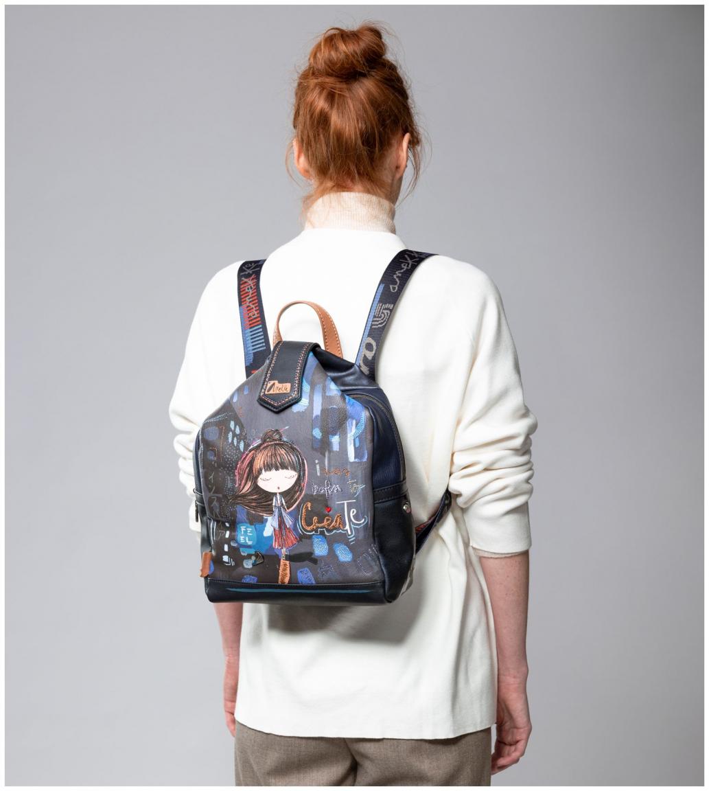 Anekke Contemporary extravaganter Damenrucksack japanische Kunst bunt