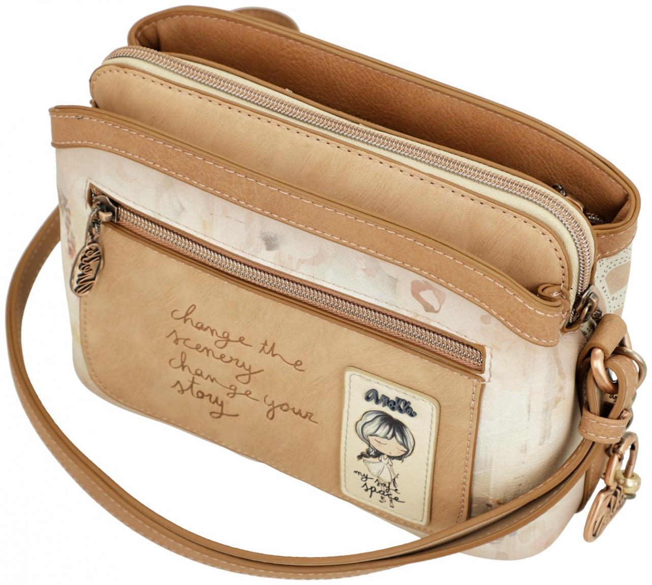 Anekke Crossbody Bag beige floral Memories Whispers