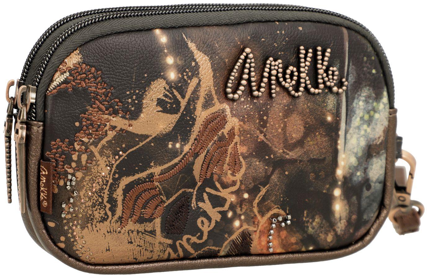 Anekke Kosmetiktasche Dreamverse Wings braun bunt Stickerei