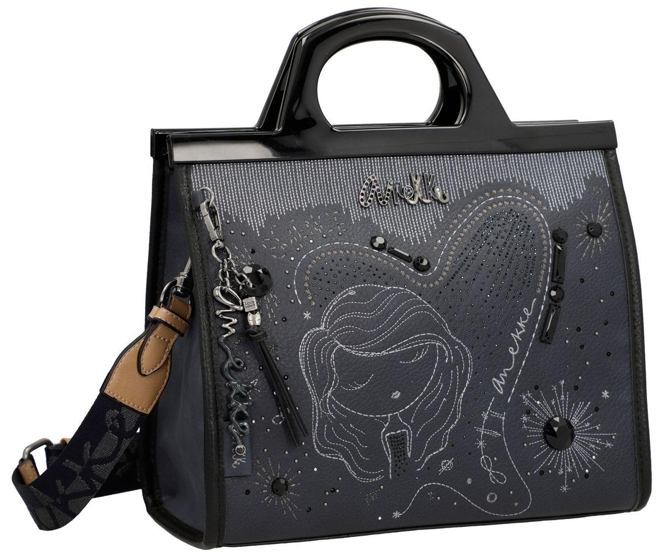 Anekke Kurzgrifftasche Hollywood Navy Silhouette Glitzersteine dunkelblau 