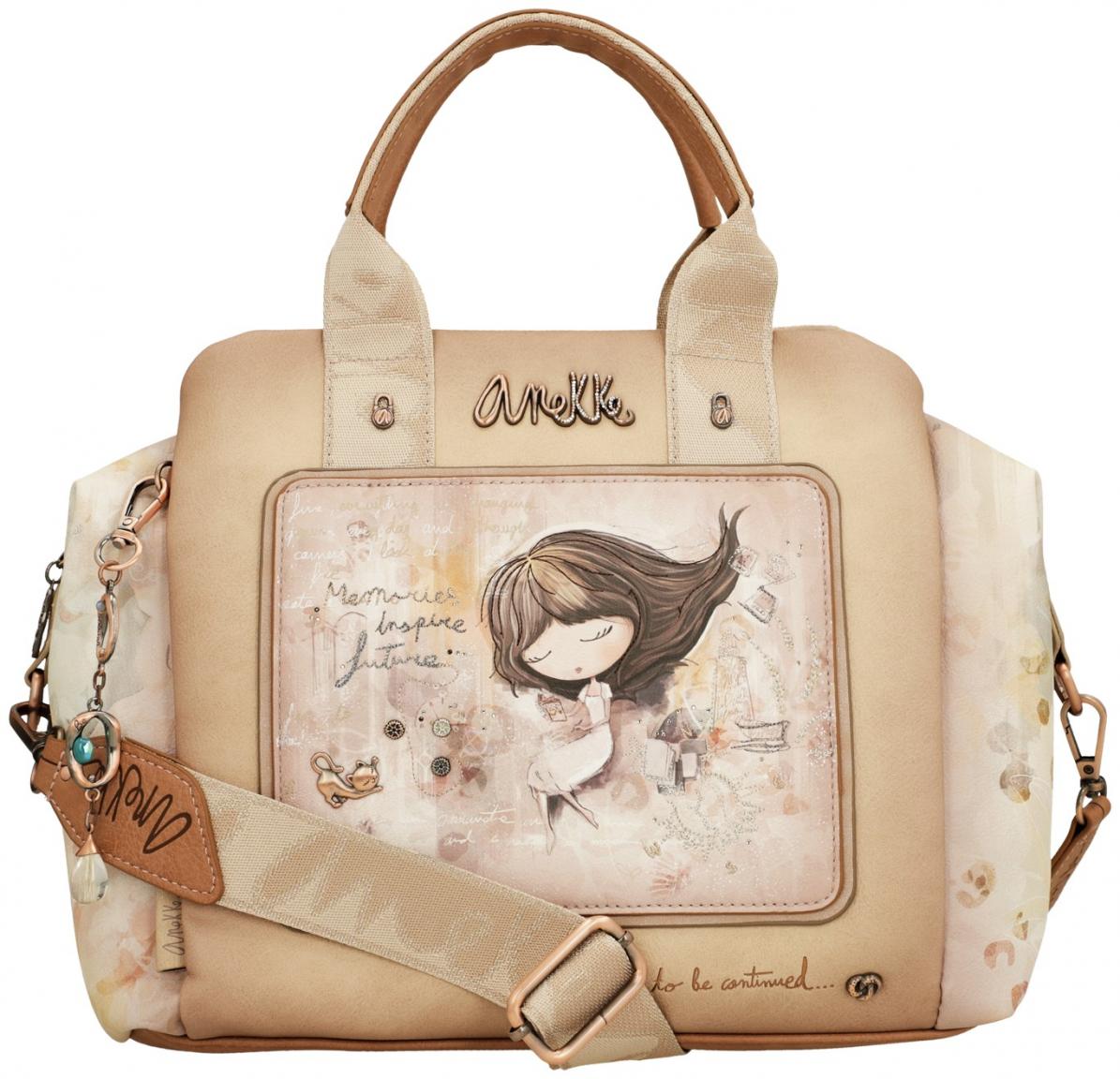 Anekke Kurzgrifftasche beige Memories bestickt