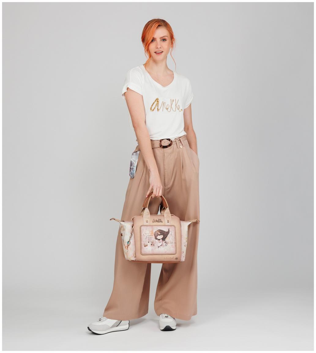 Anekke Kurzgrifftasche beige Memories bestickt