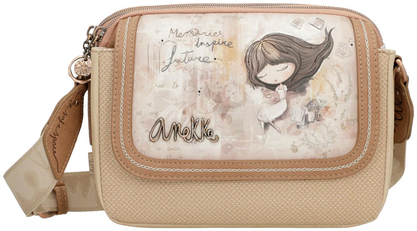 Anekke Memories Überschlagtasche beige bestickt Glitzer