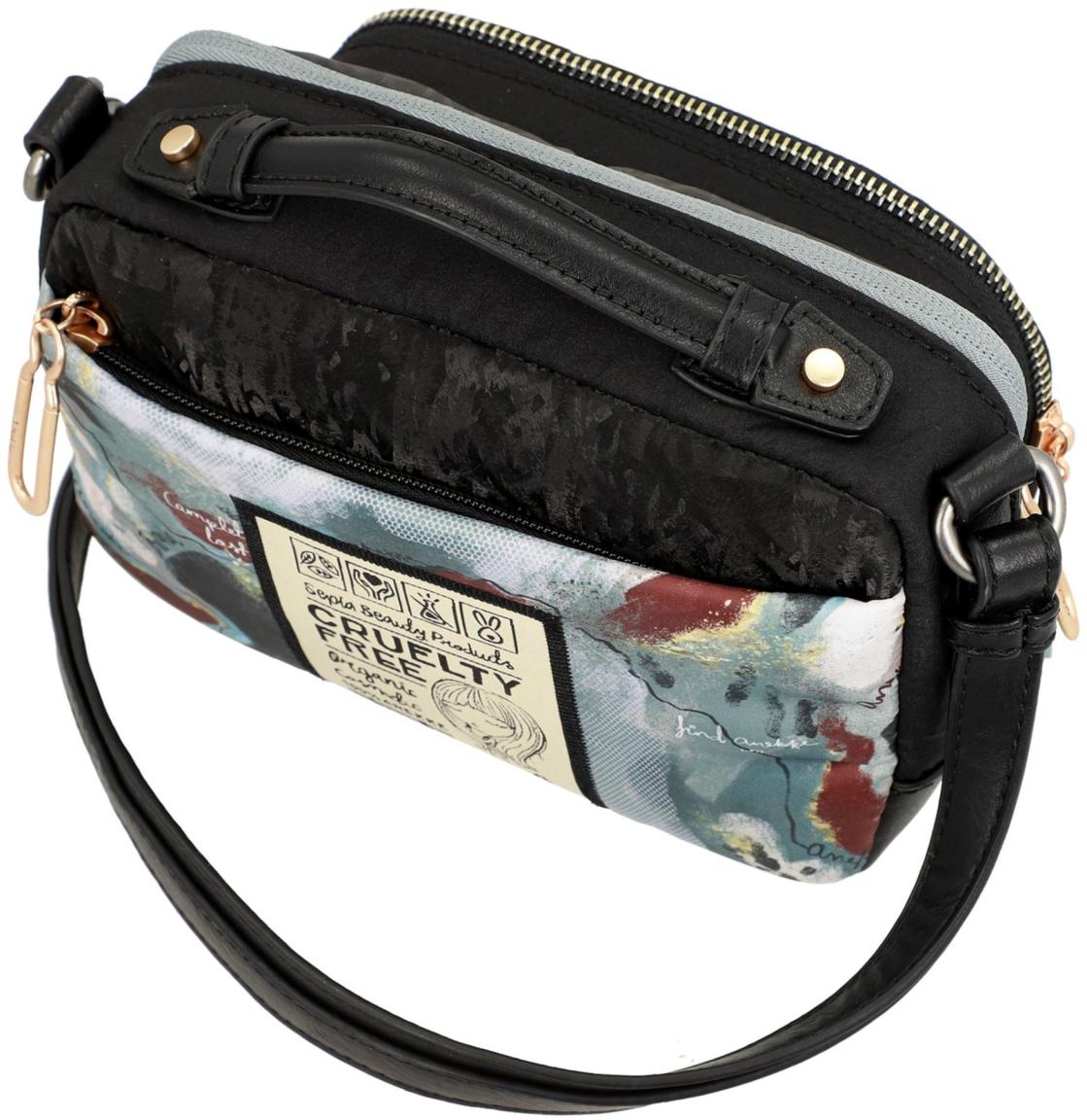 Anekke Nature Woods nachhaltige Crossovertasche Top Handle schwarz grün