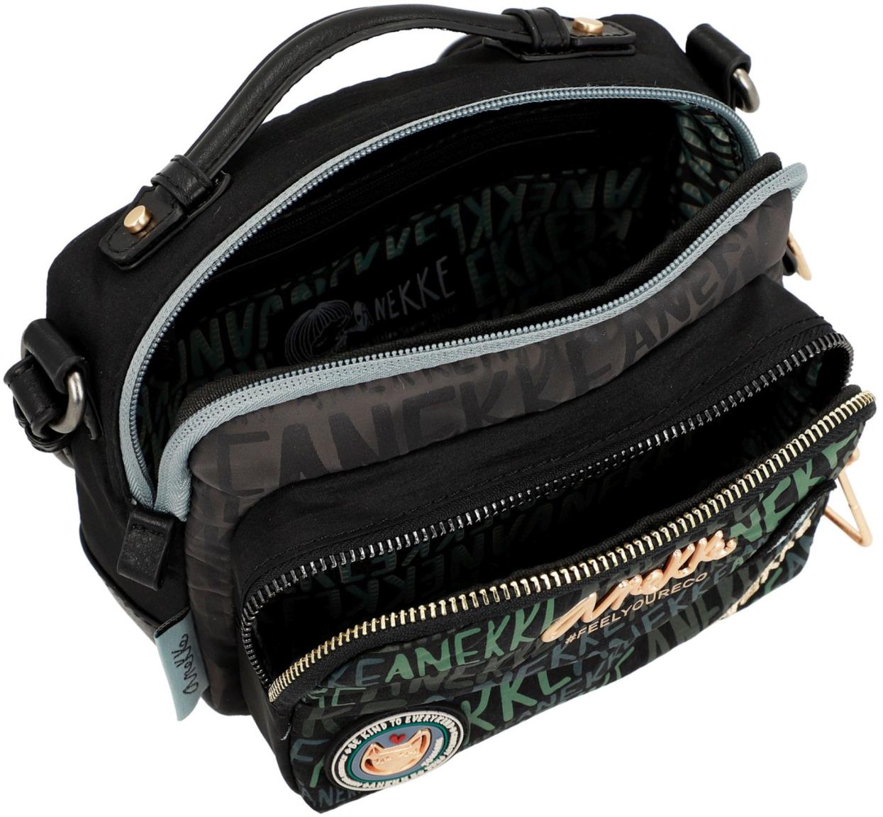 Anekke Nature Woods nachhaltige Crossovertasche Top Handle schwarz grün