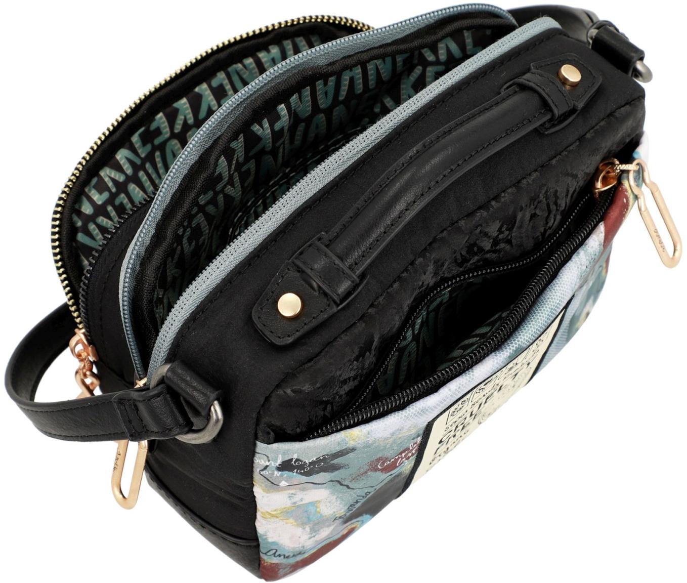 Anekke Nature Woods nachhaltige Crossovertasche Top Handle schwarz grün