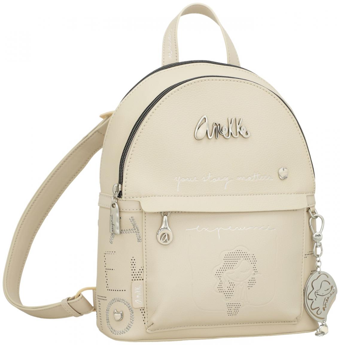 Anekke Rucksack Alma beige Ziernieten Prägung Original