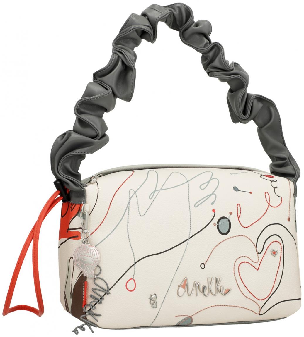 Anekke Schultertasche Alma Ole beige Joan Miro Ziernähte