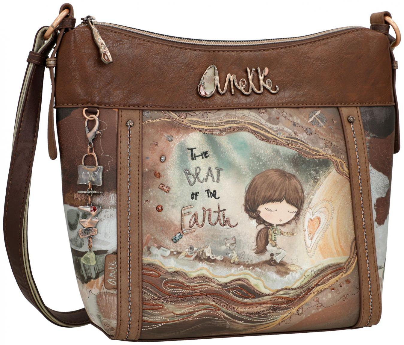 Anekke Schultertasche Core Heart Kristalle Fossilien