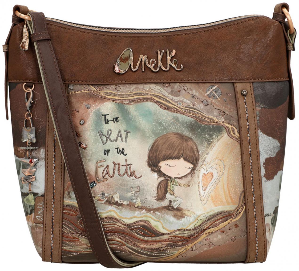 Anekke Schultertasche Core Heart Kristalle Fossilien