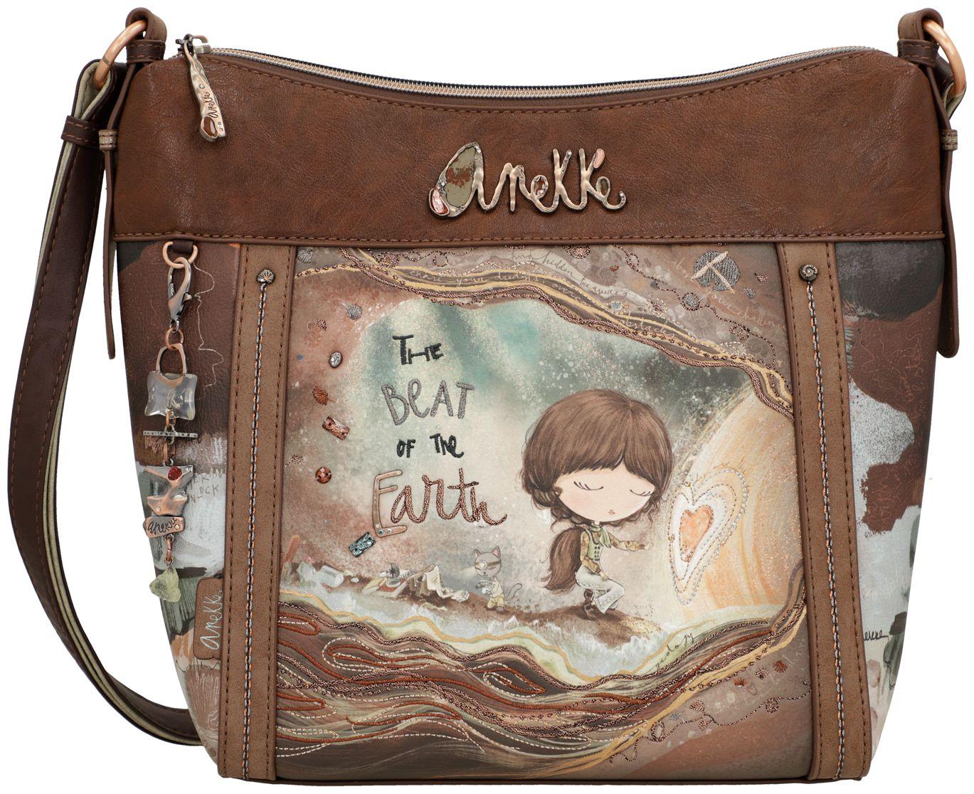 Anekke Schultertasche Core Heart Kristalle Fossilien