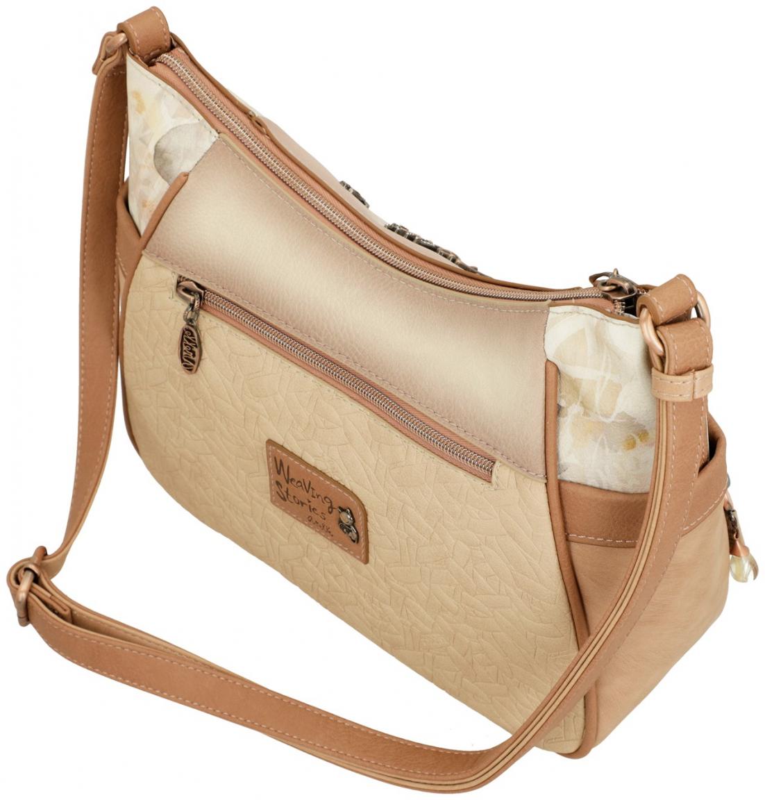 Anekke Schultertasche Memories Beige mit Glitzer