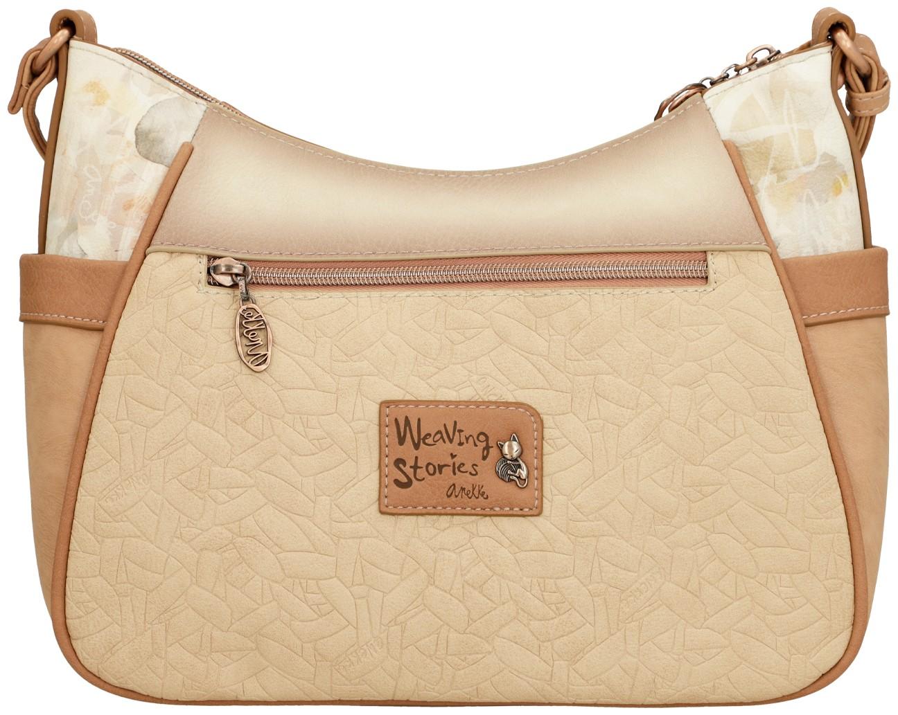 Anekke Schultertasche Memories Beige mit Glitzer