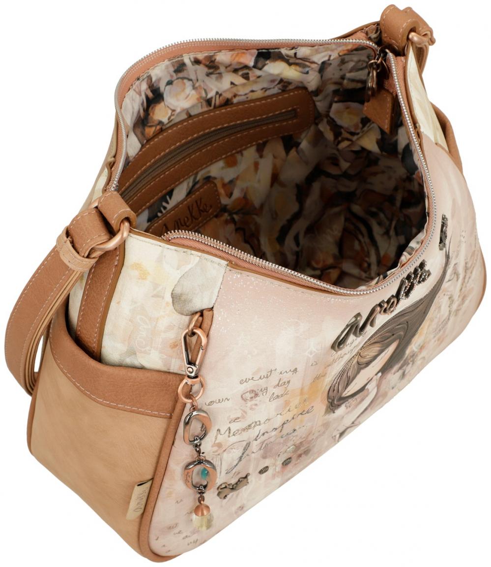 Anekke Schultertasche Memories Beige mit Glitzer