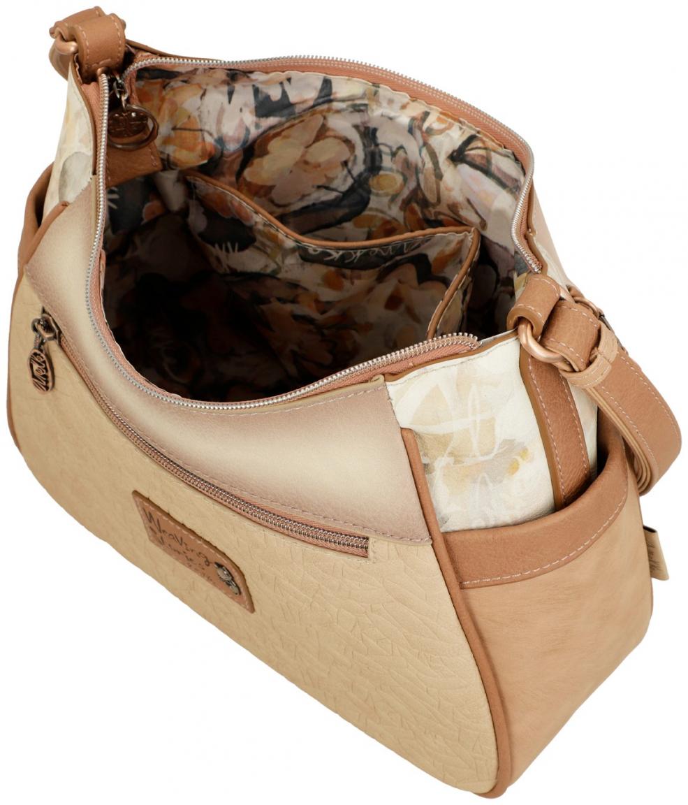 Anekke Schultertasche Memories Beige mit Glitzer