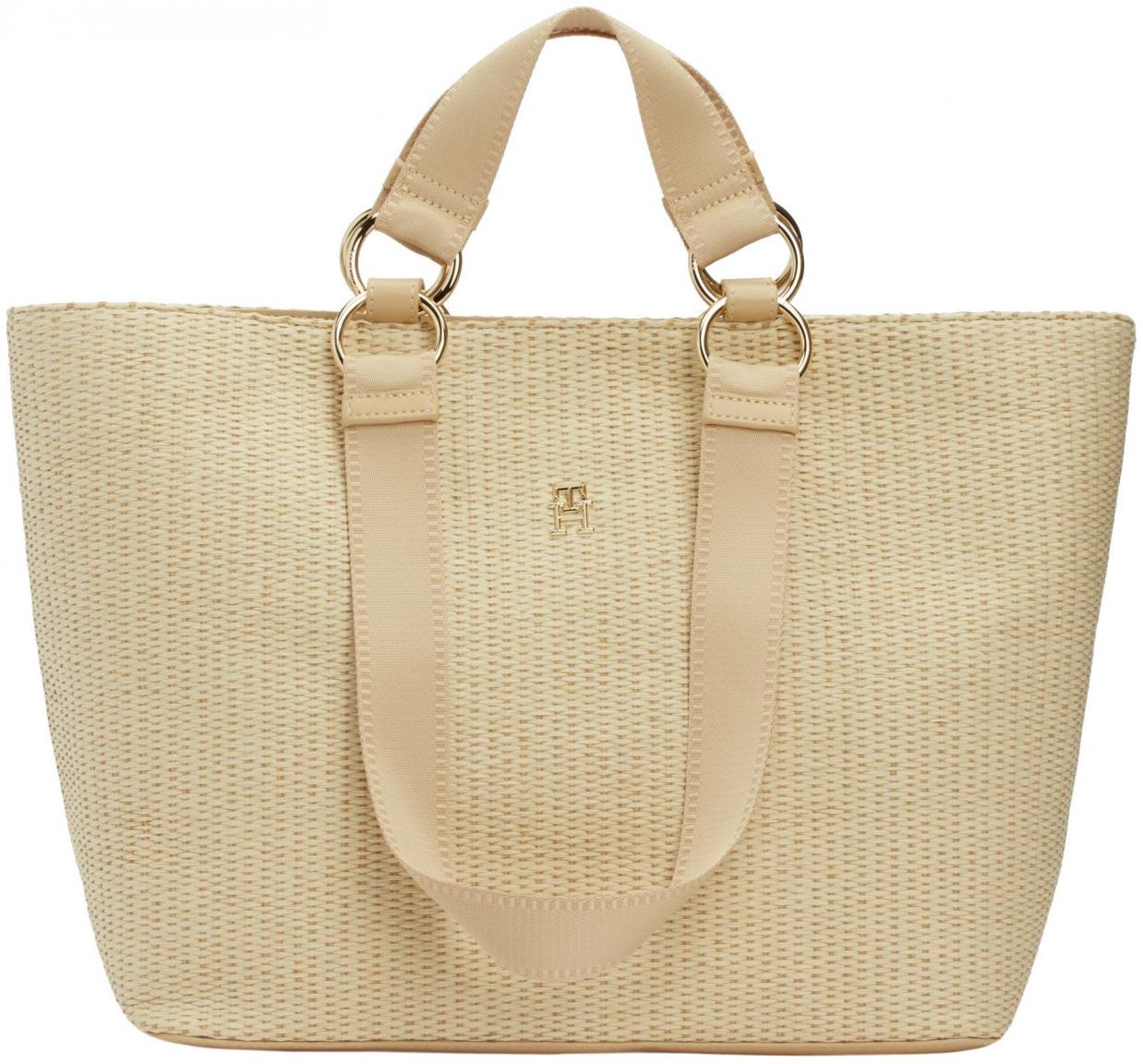 Bast Shopper Tommy Hilfiger City Mono Tote breite Webband Riemen