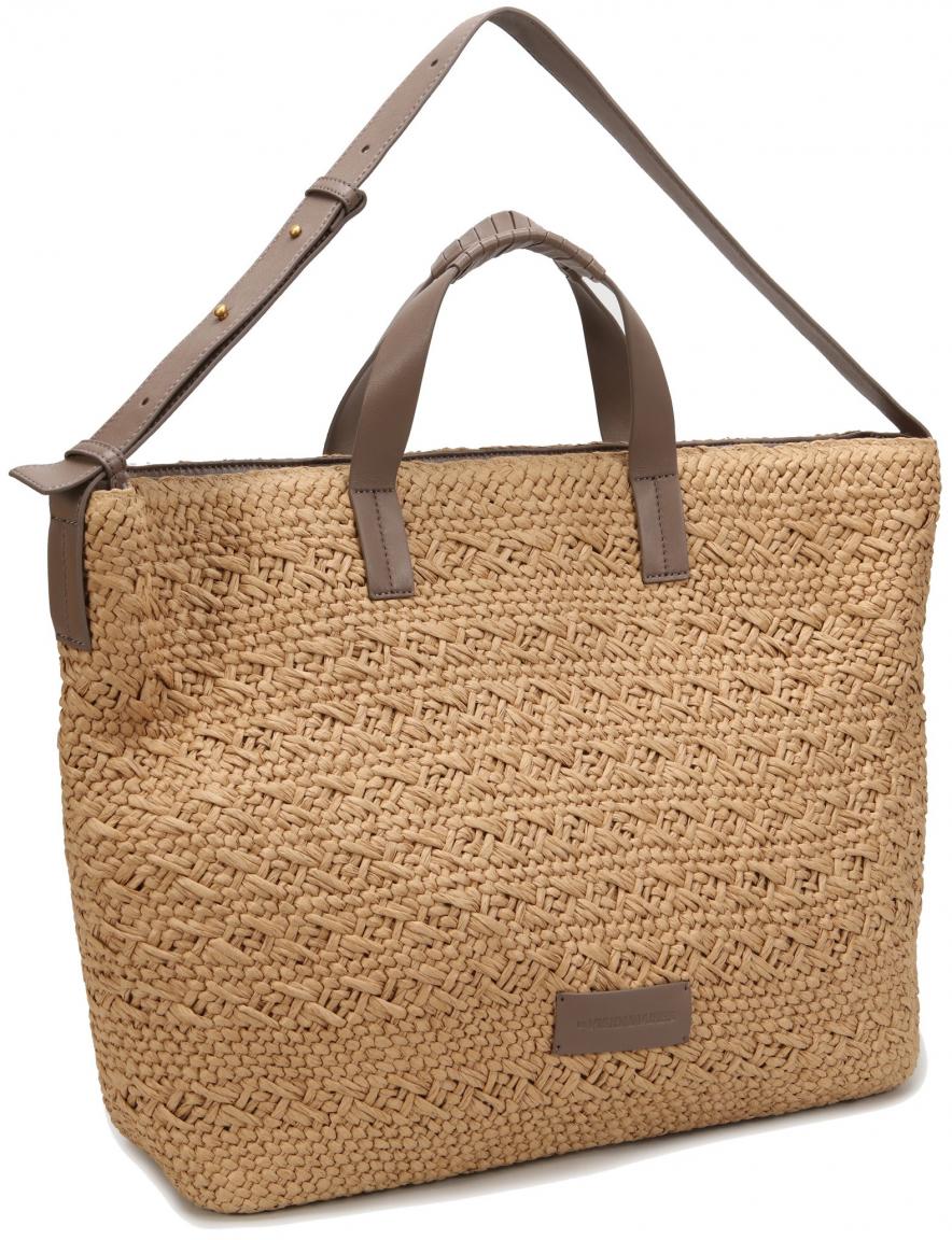 Basttasche Les Visionnaires Nia Raffia Nature Taupe 