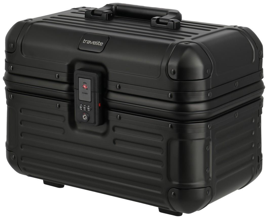 Beautycase schwarz Travelite Next Aluminium mit TSA-Schloss 