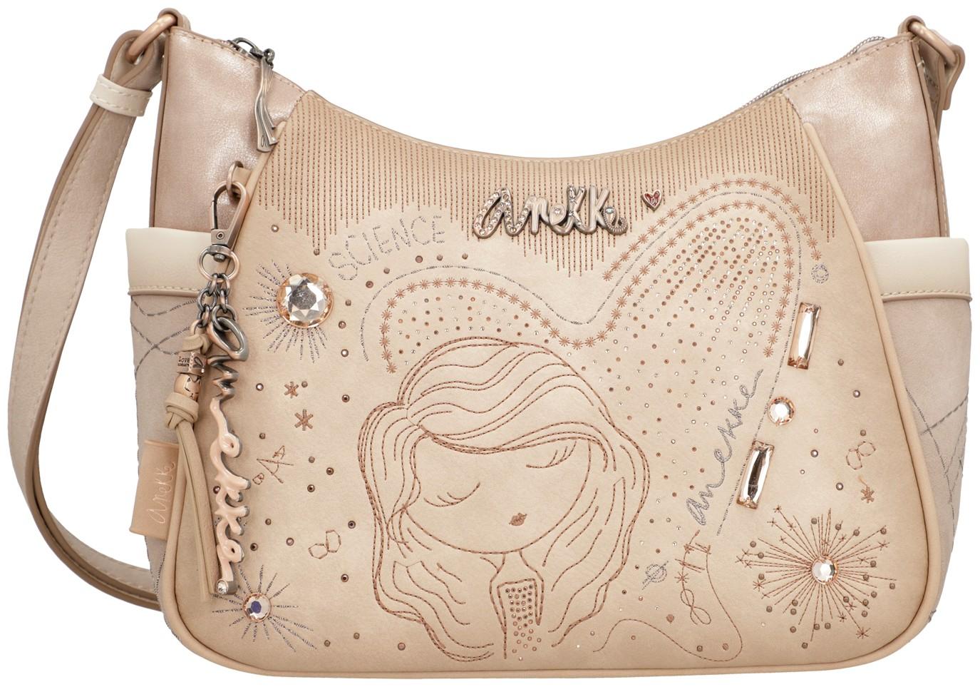 Beuteltasche bestickt beige Hollywood Studio Nude Anekke Glitzer 