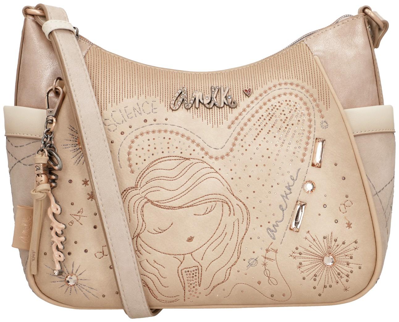 Beuteltasche bestickt beige Hollywood Studio Nude Anekke Glitzer 