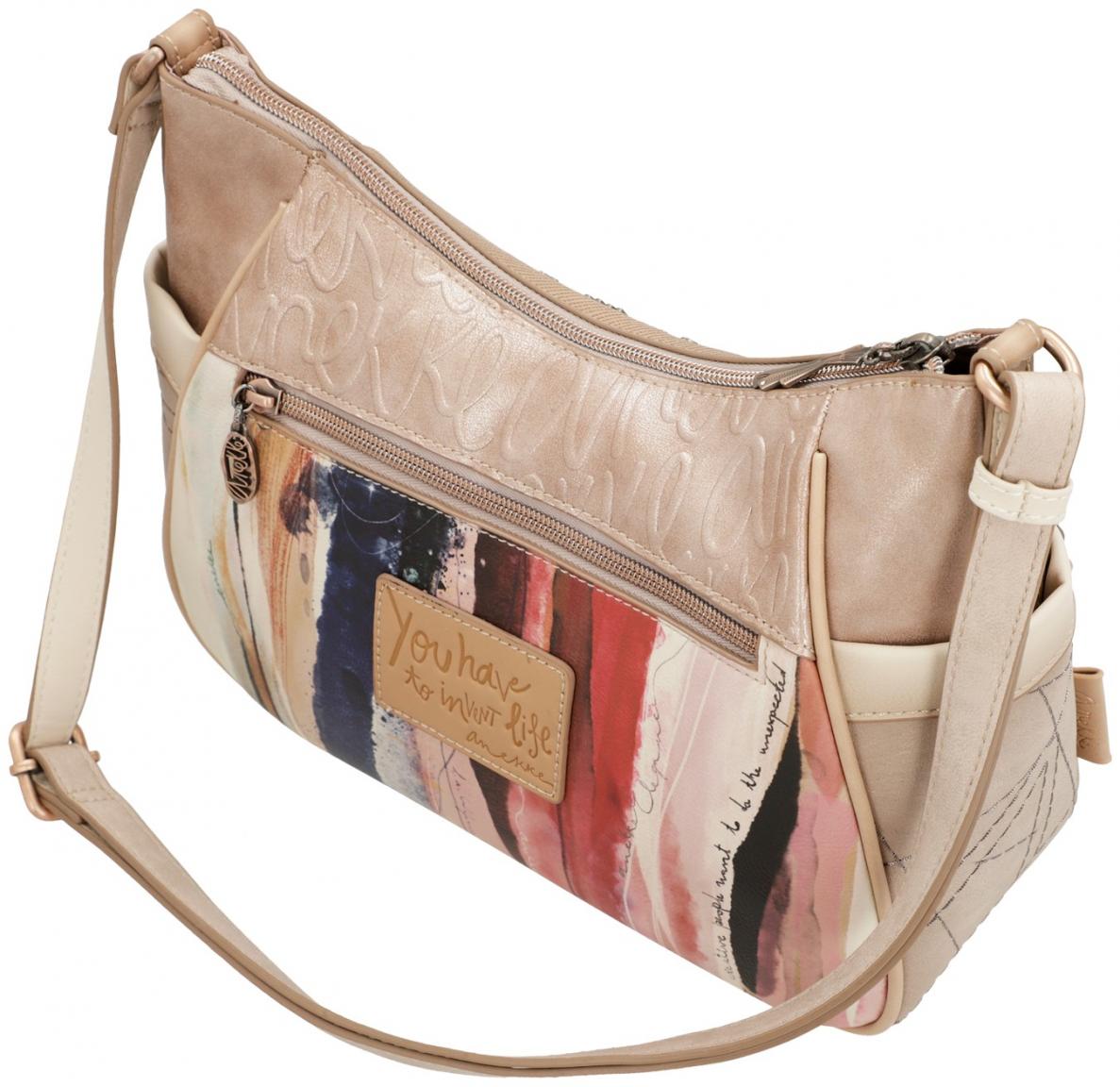 Beuteltasche bestickt beige Hollywood Studio Nude Anekke Glitzer 