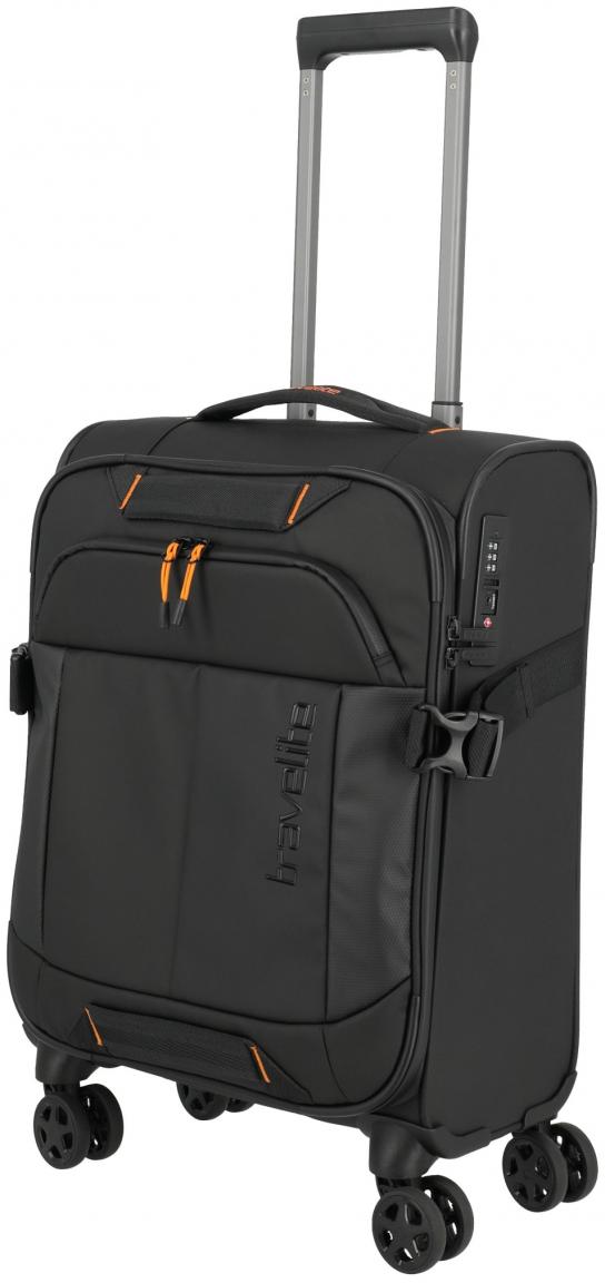 Bordtrolley schwarz orange Travelite Briize 4w Trolley S 55cm