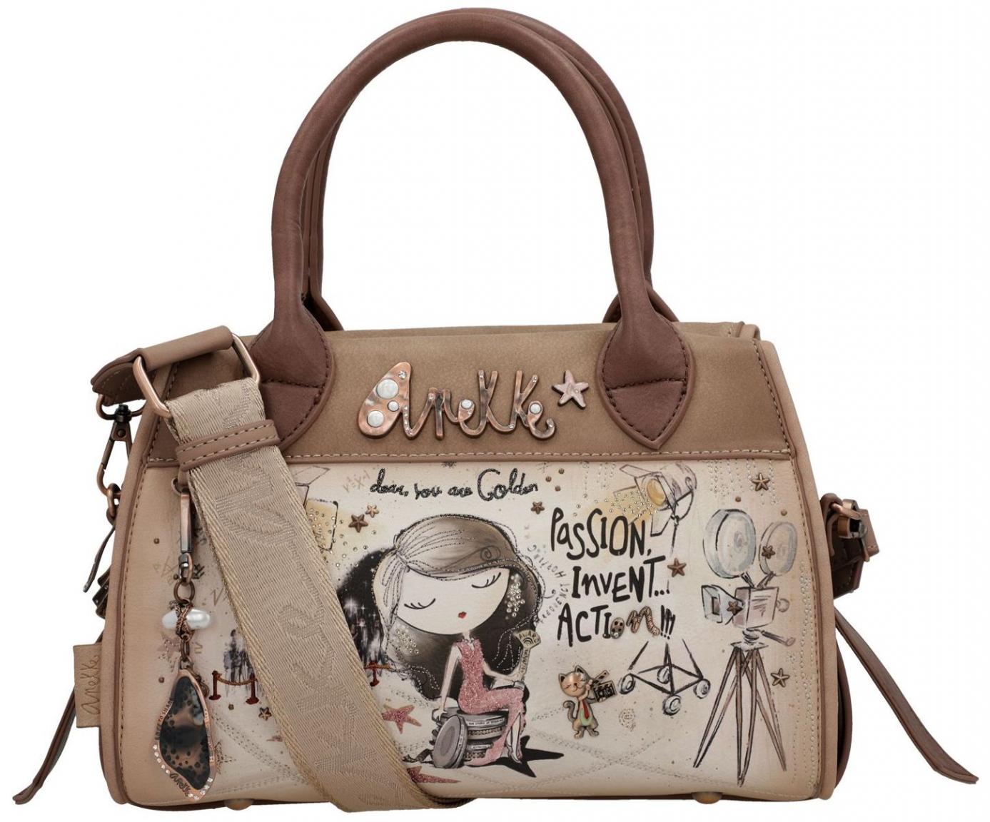 Bowlingbag Anekke Hollywood Schauspieler Beige Glitzer