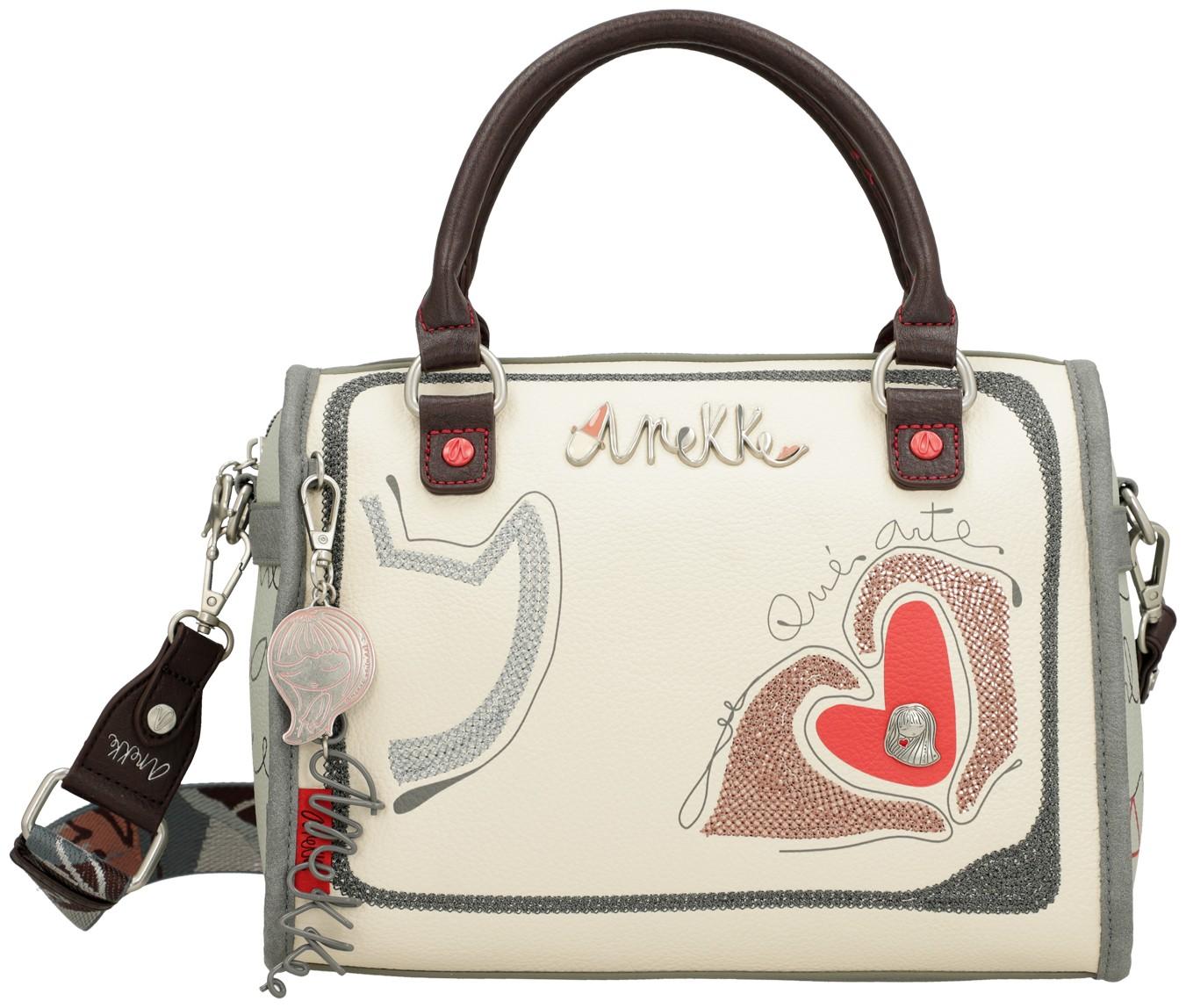 Bowlingtasche Anekke Alma Ole bestickt beige grau