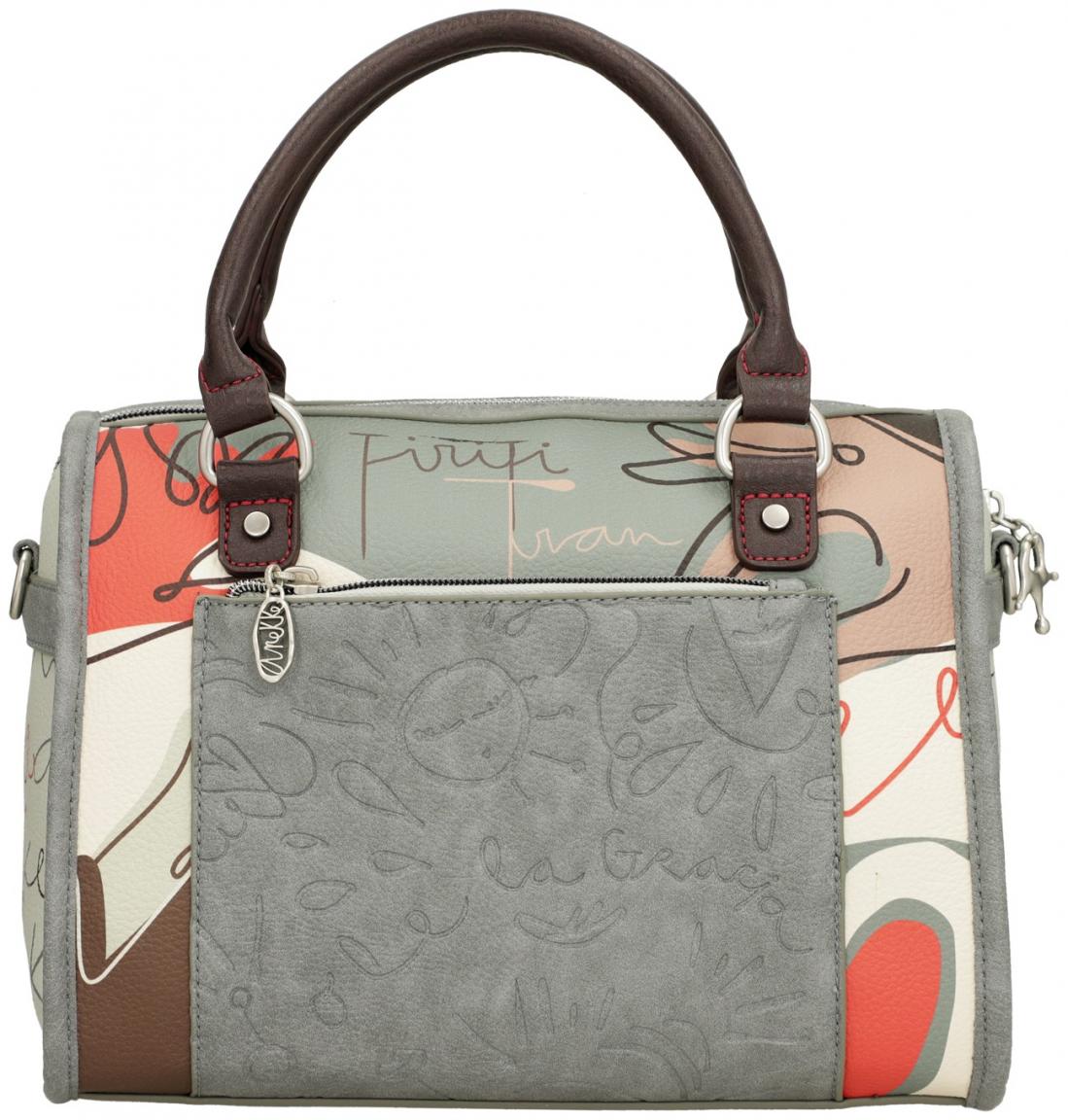 Bowlingtasche Anekke Alma Ole bestickt beige grau