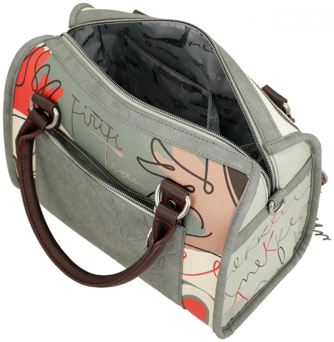 Bowlingtasche Anekke Alma Ole bestickt beige grau