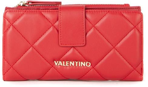 Brieftasche Steppnähte knallrot nachhaltig Valentino Ocarina Rosso