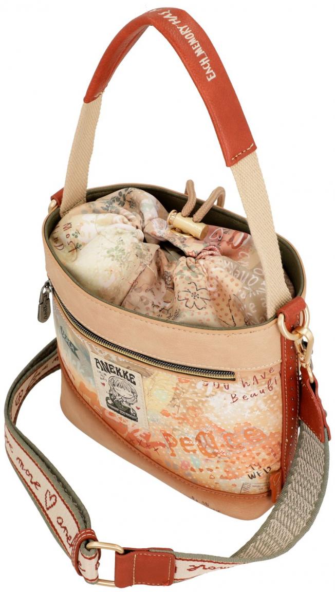 Bucket Bag Anekke Peace & Love Flowers beige Nieten