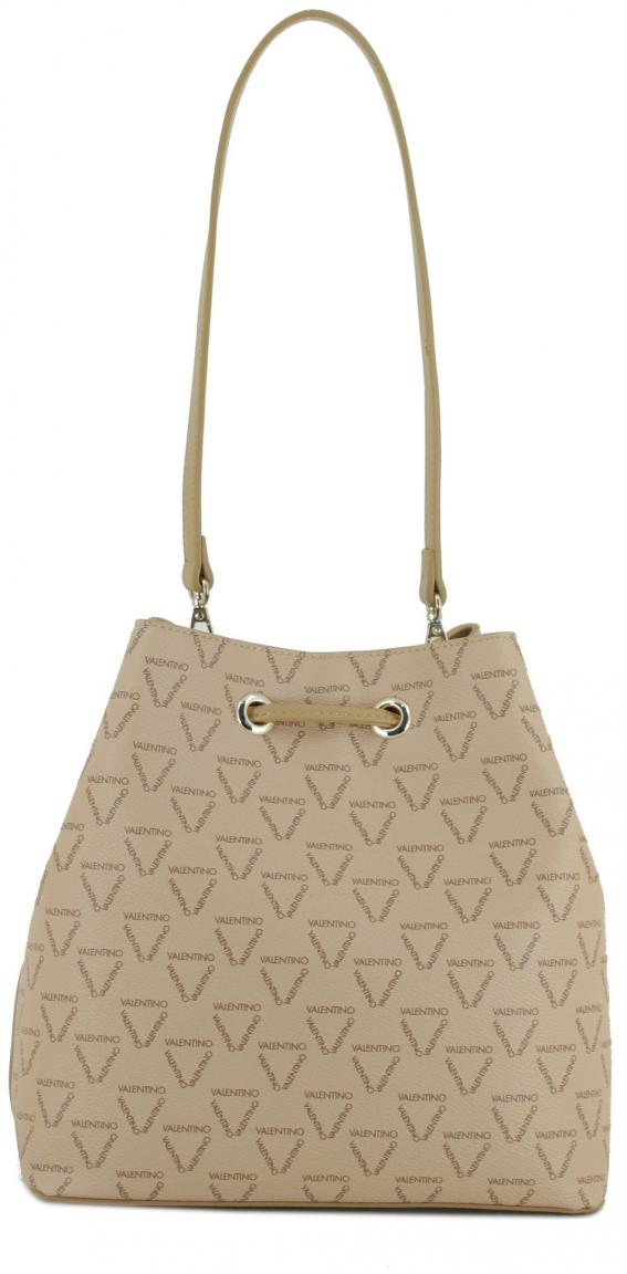 Bucket Bag mit Logoprint Valentino Liuto Ecru hellbeige