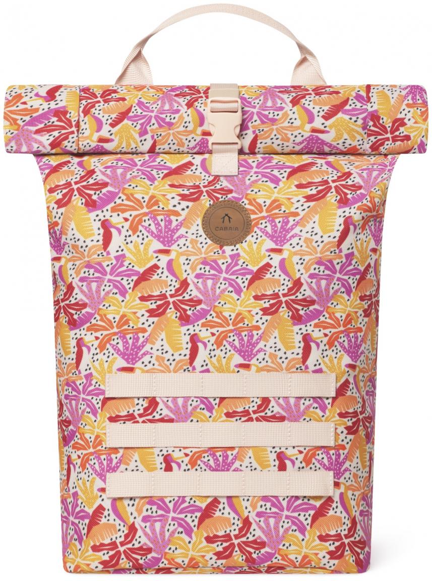 Cabaia farbenfroher Rucksack Roll Top Starter Mendoza pink orange