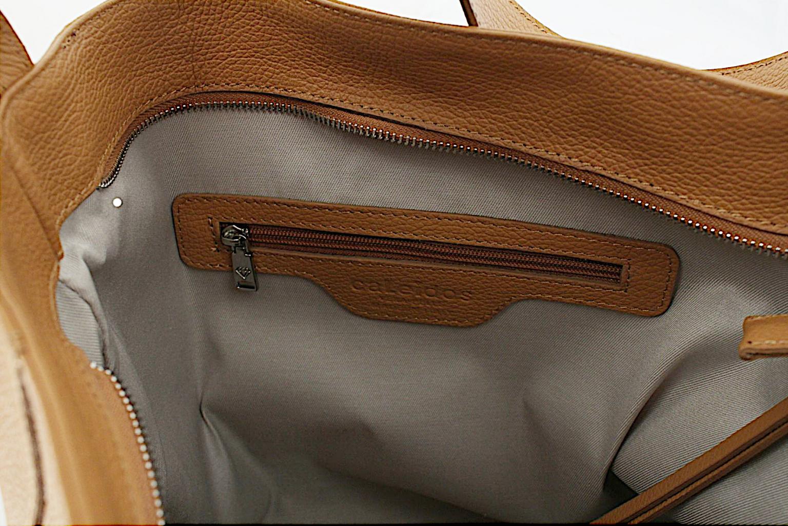 Caleidos Echtleder Beuteltasche Jeansblau Italien 