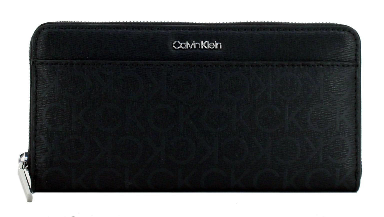 Calvin Klein Geldbörse schwarz Monogrammprint CK Must 